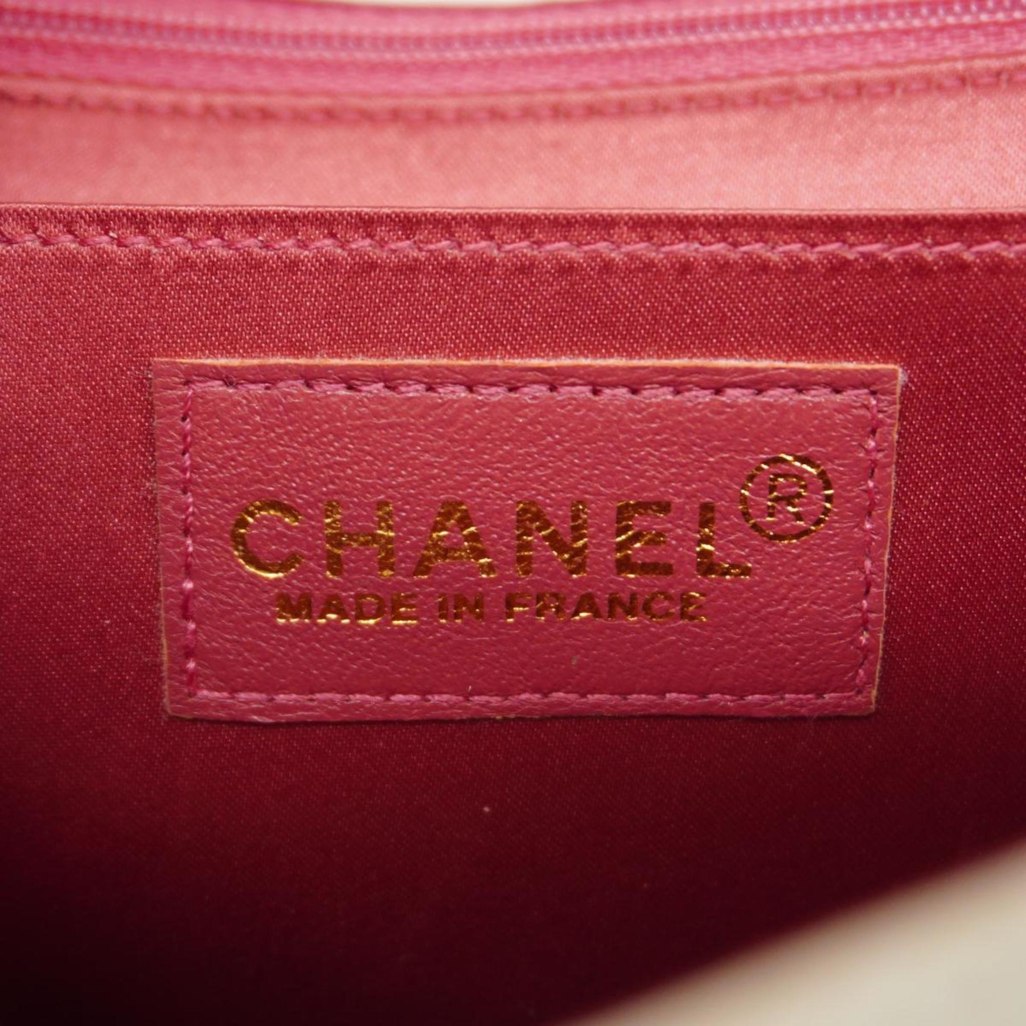 シャネル(Chanel) シャネル ショルダーバッグ チョコバー スポーツ ラムスキン ホワイト ピンク   レディース