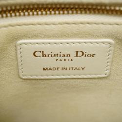 クリスチャン・ディオール(Christian Dior) クリスチャンディオール ハンドバッグ カナージュ レディディオール レザー ホワイト シャンパン  レディース