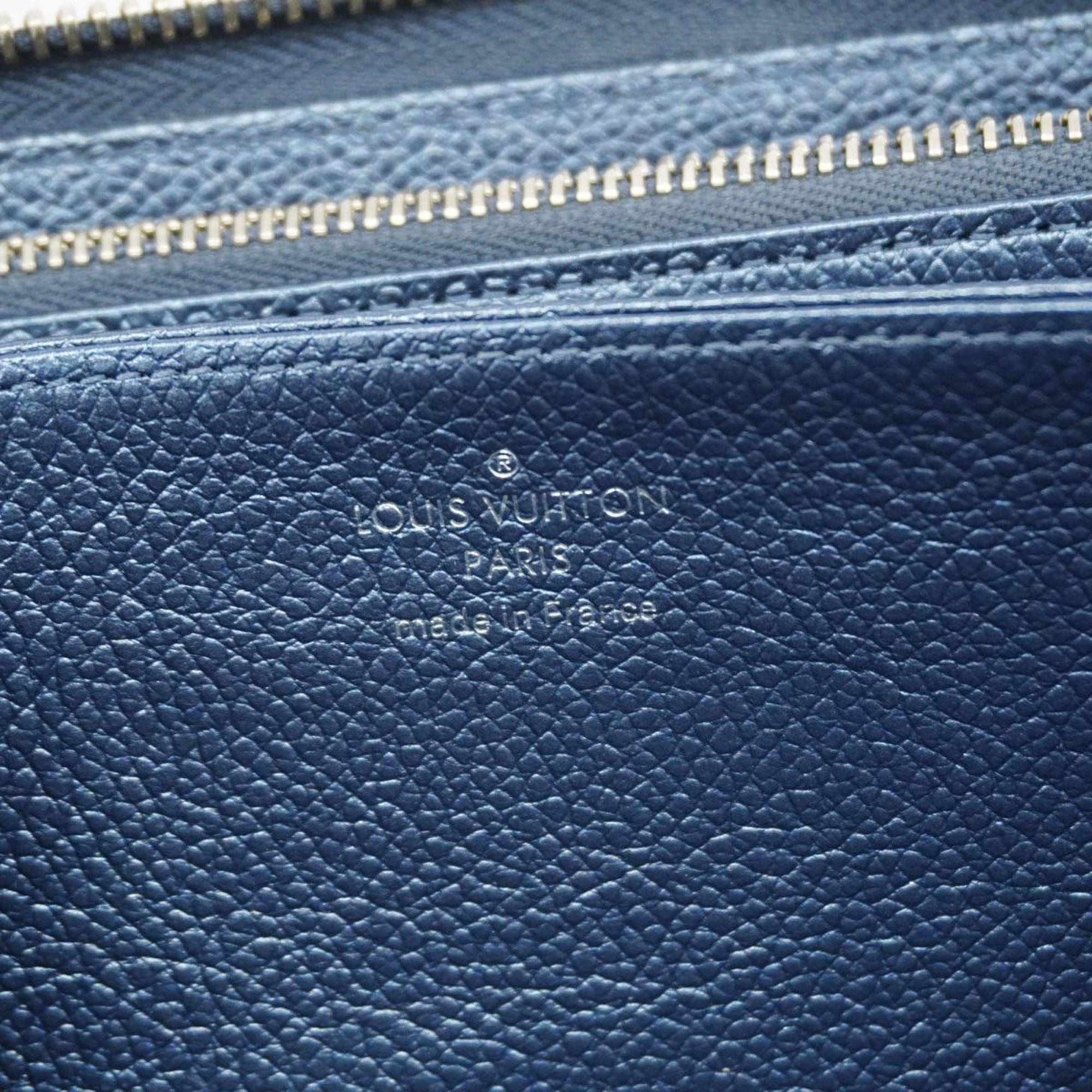 ルイ・ヴィトン(Louis Vuitton) ルイ・ヴィトン 長財布 モノグラム・アンプラント ジッピーウォレット M80958 メタリックブルーレディース