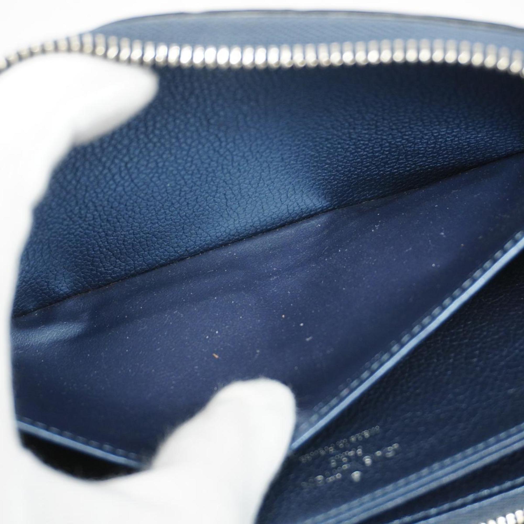 ルイ・ヴィトン(Louis Vuitton) ルイ・ヴィトン 長財布 モノグラム・アンプラント ジッピーウォレット M80958 メタリックブルーレディース