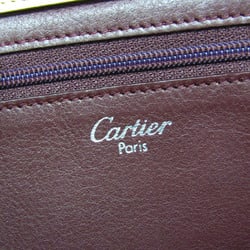 カルティエ(Cartier) カボション レディース レザー ハンドバッグ ベージュ