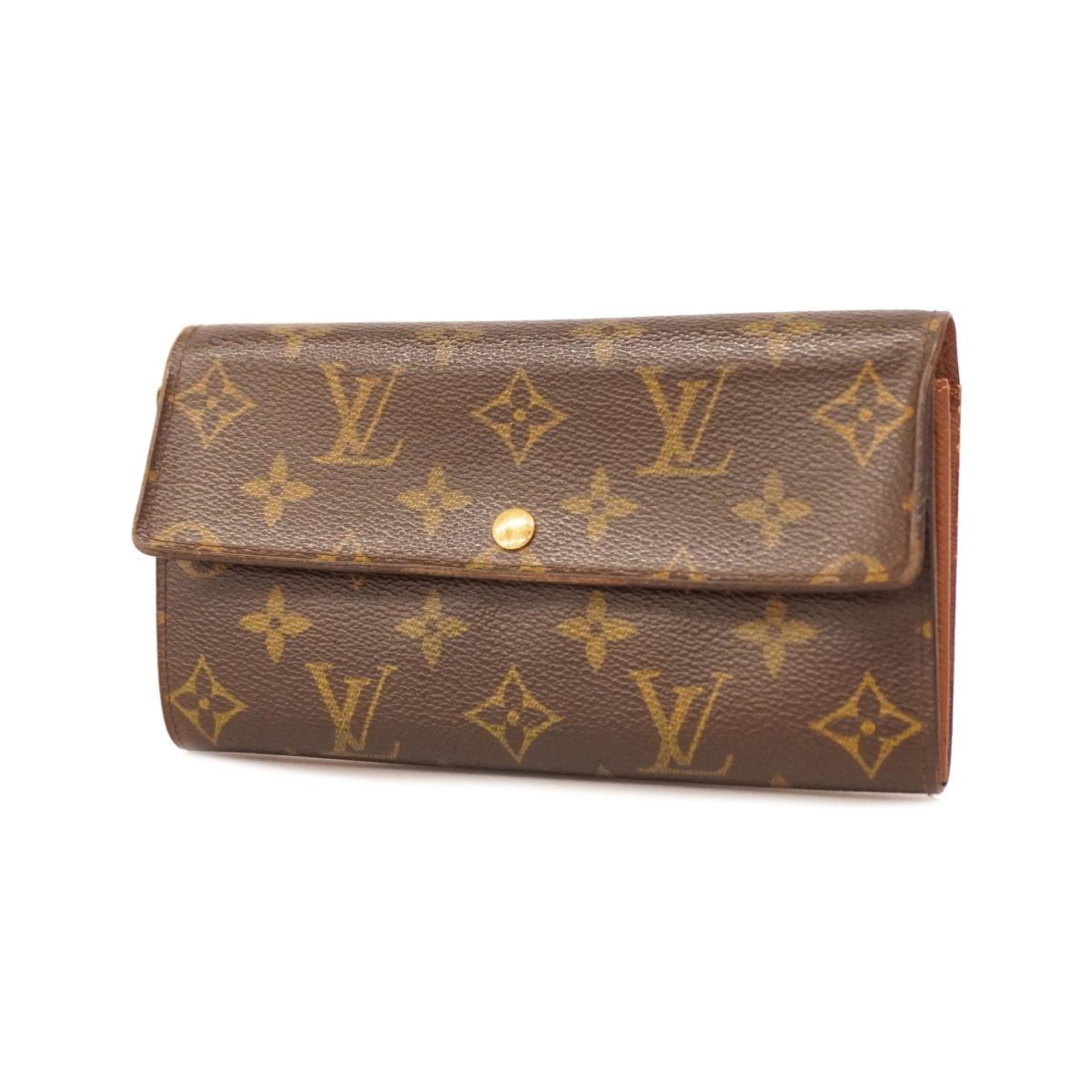 ルイ・ヴィトン(Louis Vuitton) ルイ・ヴィトン 長財布 モノグラム ポシェットポルトモネクレディ M61726 ブラウンレディース