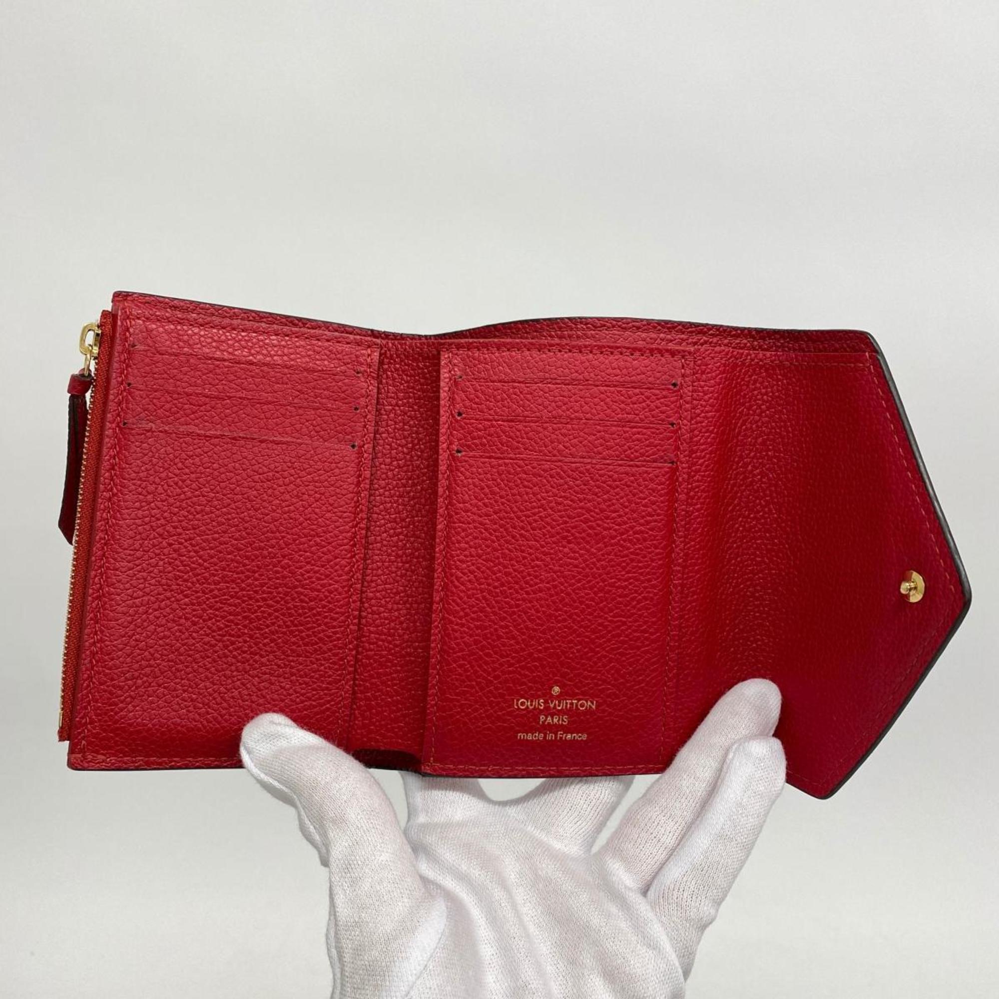 ルイ・ヴィトン(Louis Vuitton) ルイ・ヴィトン 三つ折り財布 モノグラム・アンプラント ポルトフォイユ ヴィクトリーヌ M63701 スカーレットレディース