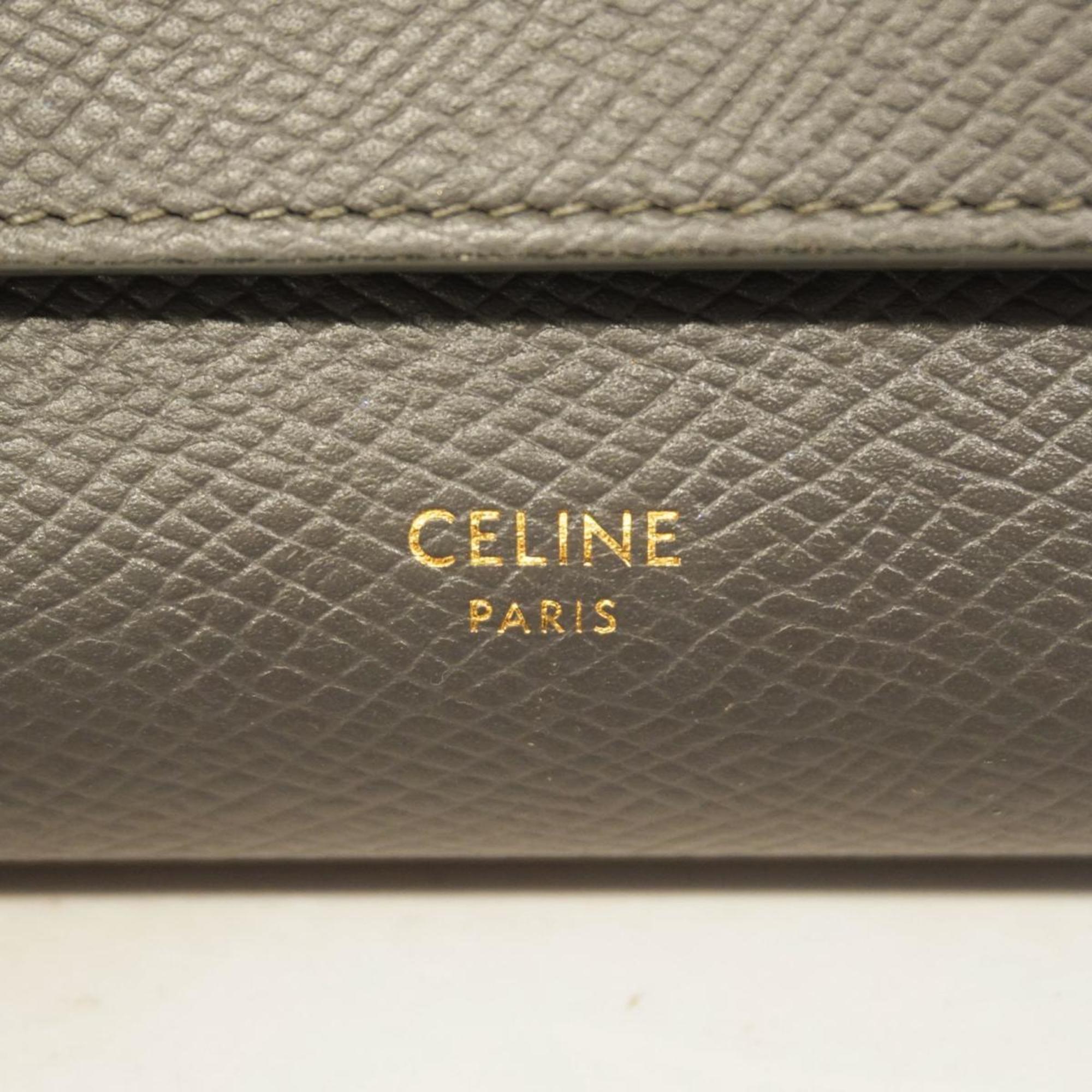 セリーヌ(Celine) セリーヌ 三つ折り財布 スモールトリフォールド レザー グレー   レディース