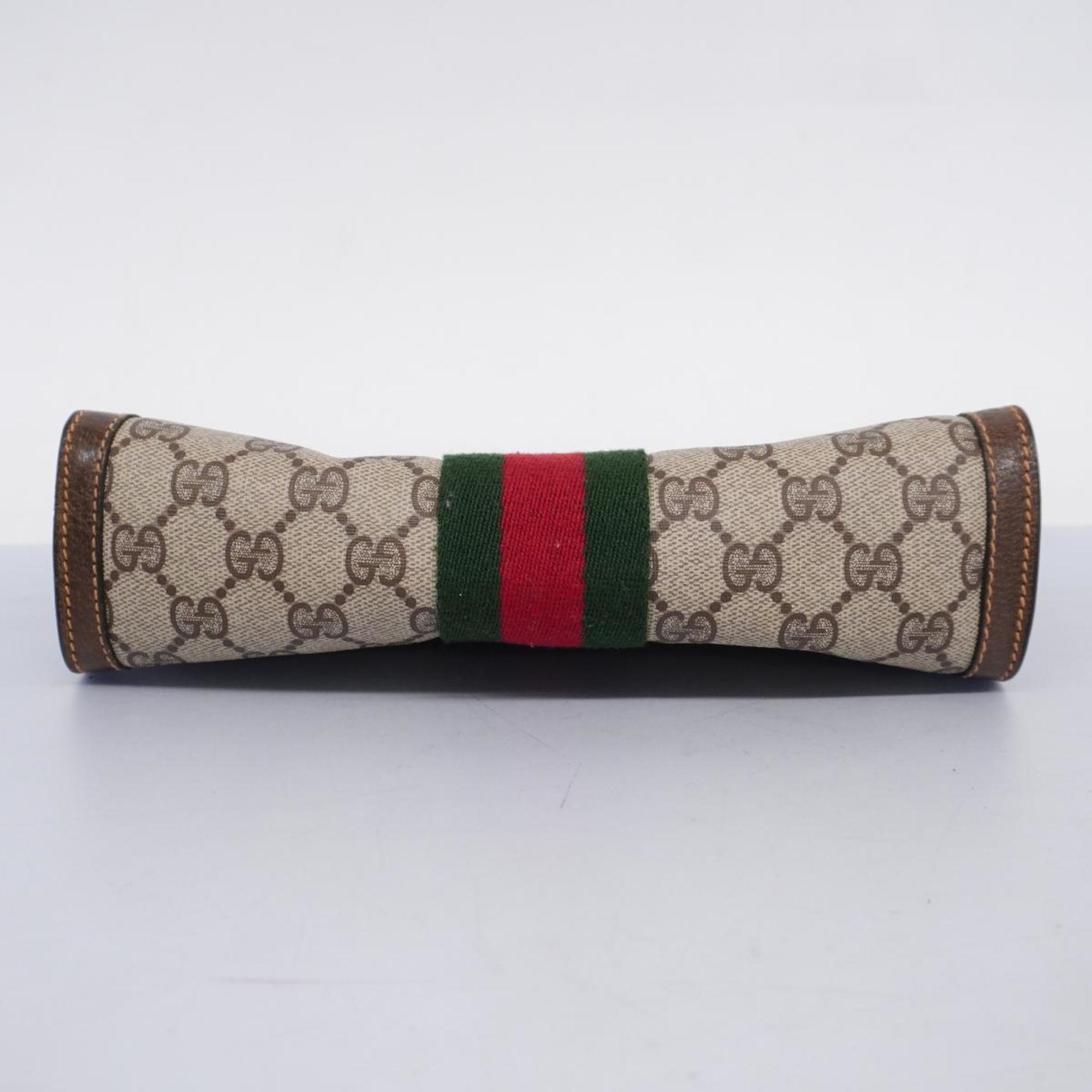 グッチ(Gucci) グッチ クラッチバッグ GGスプリーム シェリーライン 84 01 006  レザー ブラウン   レディース