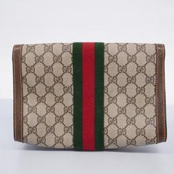 グッチ(Gucci) グッチ クラッチバッグ GGスプリーム シェリーライン 84 01 006  レザー ブラウン   レディース