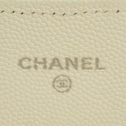シャネル(Chanel) シャネル 長財布 マトラッセ キャビアスキン ホワイト   レディース
