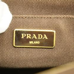 プラダ(Prada) プラダ ハンドバッグ カナパ キャンバス ブラウン ベージュ   レディース
