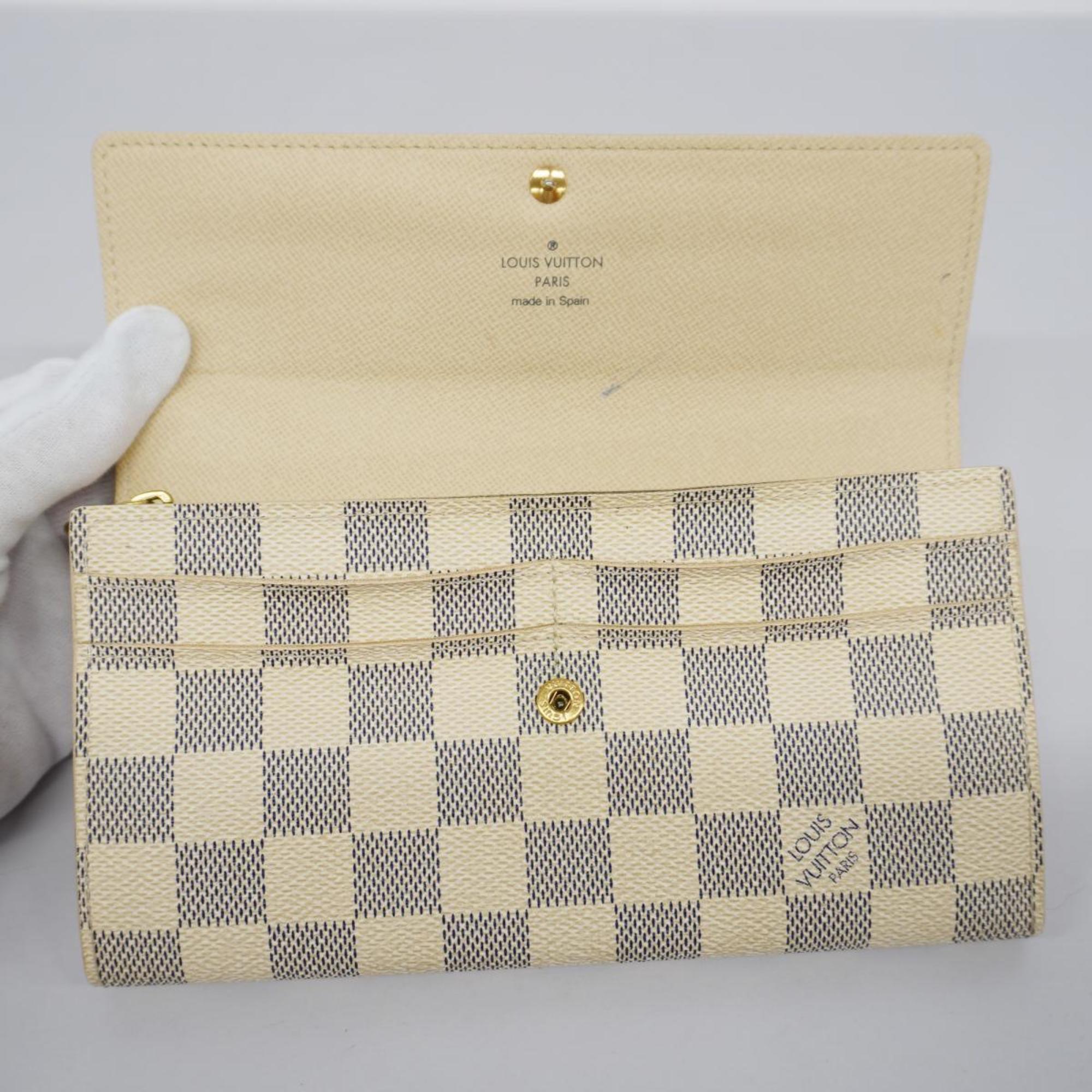 ルイ・ヴィトン(Louis Vuitton) ルイ・ヴィトン 長財布 ダミエ・アズール ポルトフォイユサラ N61735 ホワイトレディース