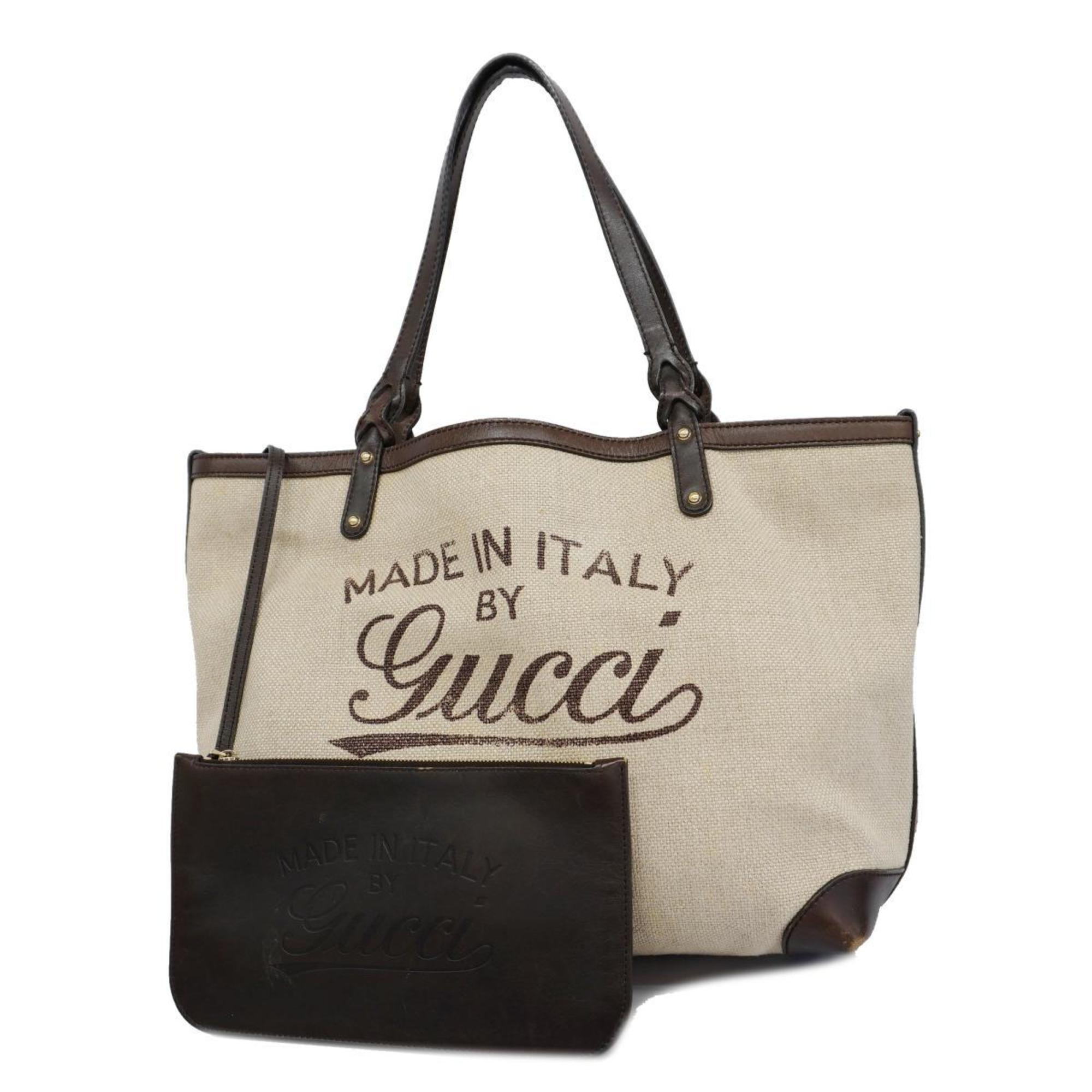 グッチ(Gucci) グッチ トートバッグ 247209 キャンバス レザー ブラウン ベージュ   レディース