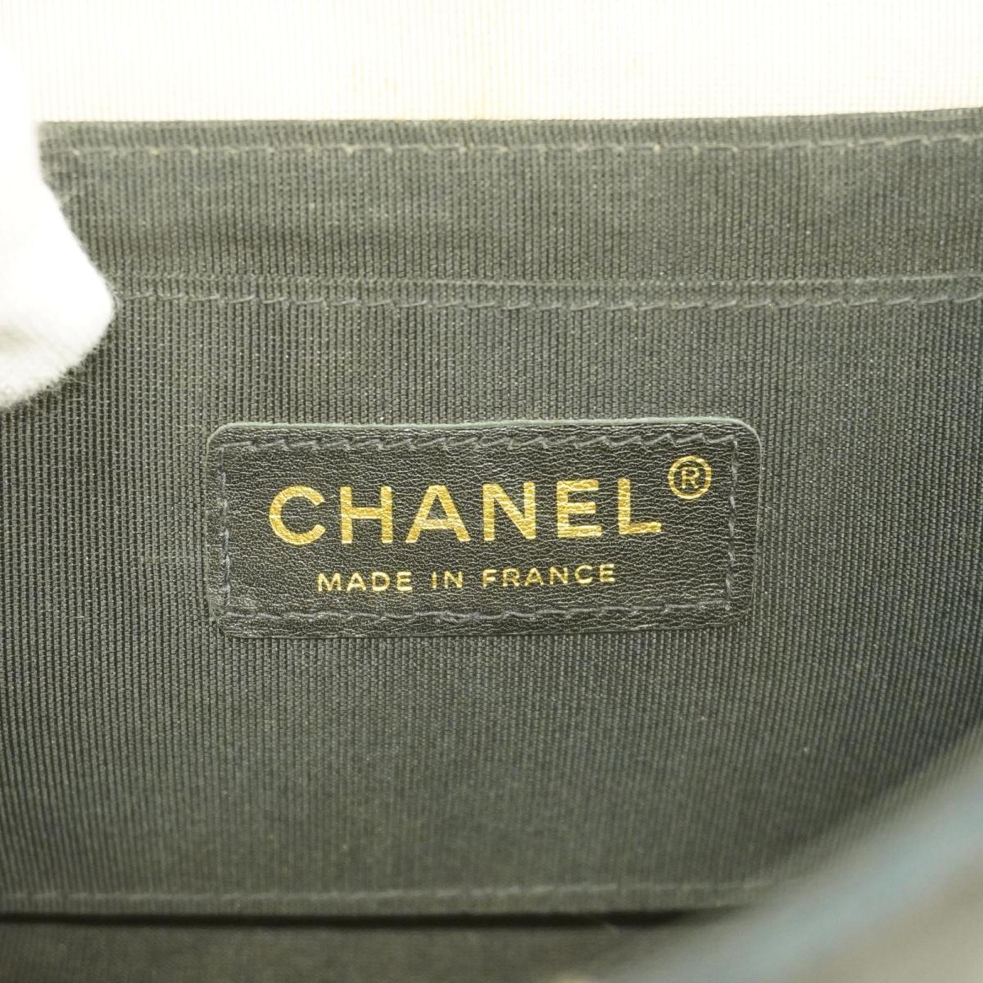 シャネル(Chanel) シャネル ショルダーバッグ Vステッチ Wチェーン ラムスキン ブラック シャンパン  レディース