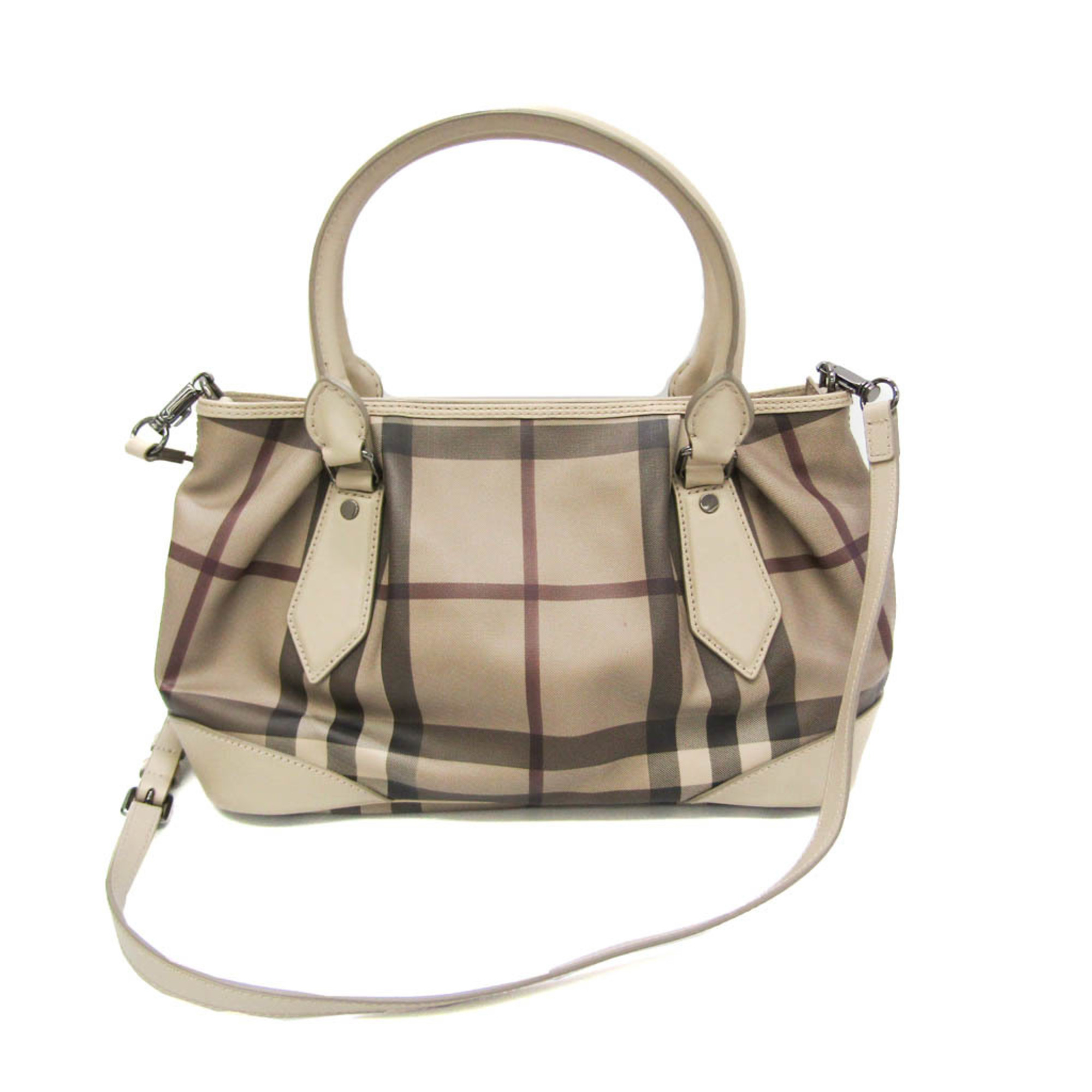 バーバリー(Burberry) 3801176 レディース PVC,レザー ハンドバッグ,ショルダーバッグ グレージュ