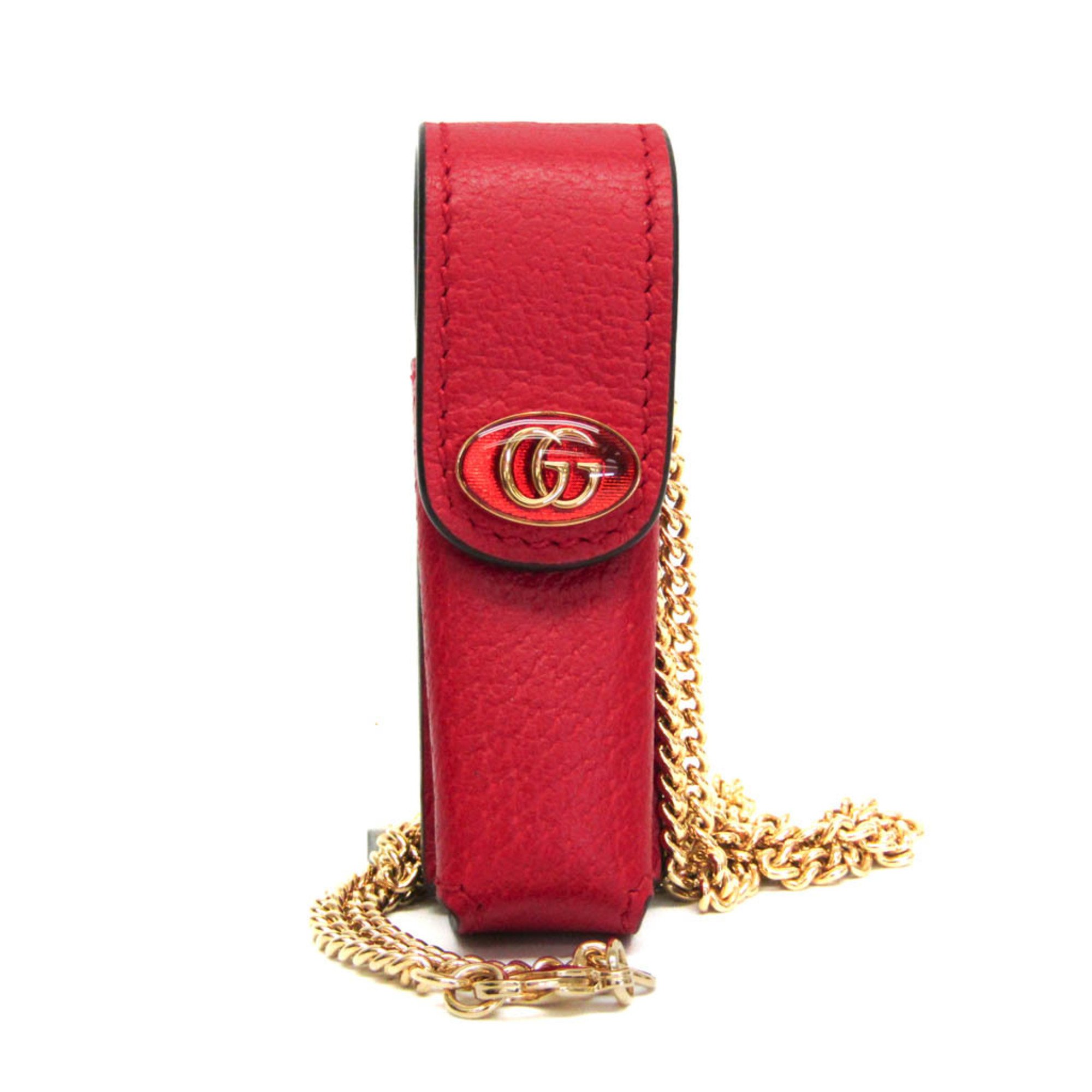 グッチ(Gucci) レザー リップスティックケース レッド 615998