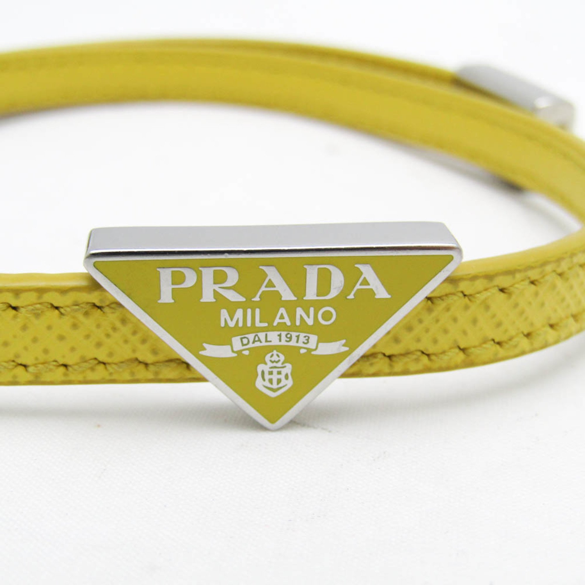 プラダ(Prada) 21B286 レザー,メタル 無し バングル シルバー,イエロー