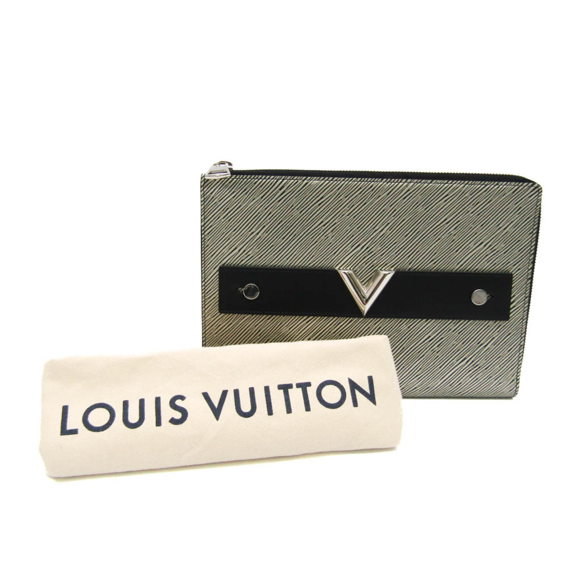 ルイ・ヴィトン(Louis Vuitton) エピ ポシェット プラット エピ・プラティーヌ M62092 レディース クラッチバッグ メタリックシルバー,ノワール