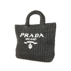 プラダ(Prada) プラダ トートバッグ スモールクロシェ ストロー ブラック  レディース