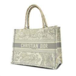 クリスチャン・ディオール(Christian Dior) クリスチャンディオール トートバッグ ブックトート キャンバス グレー ホワイト  レディース
