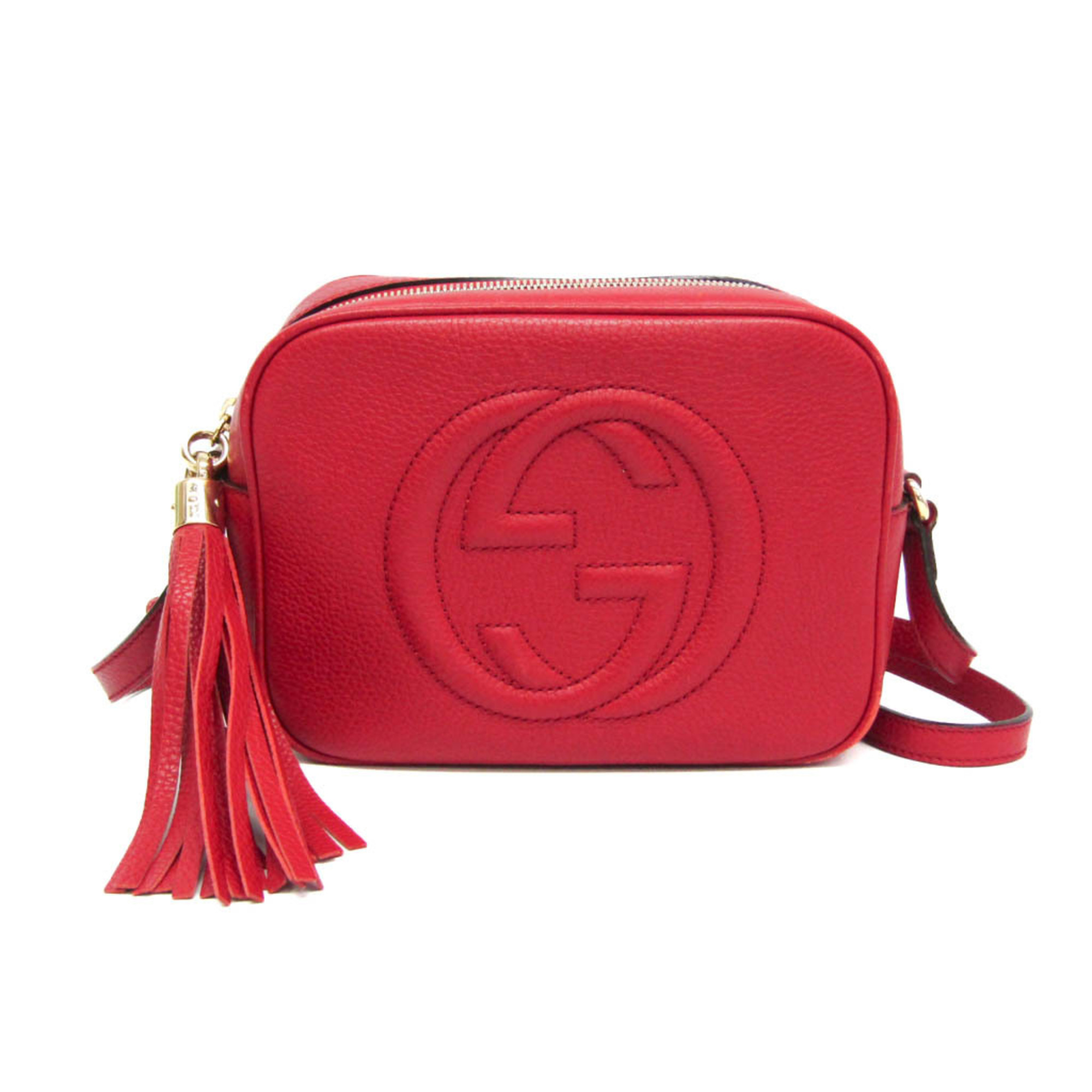 グッチ(Gucci) ソーホー ディスコバッグ インターロッキングG 308364 レディース レザー ショルダーバッグ オレンジレッド