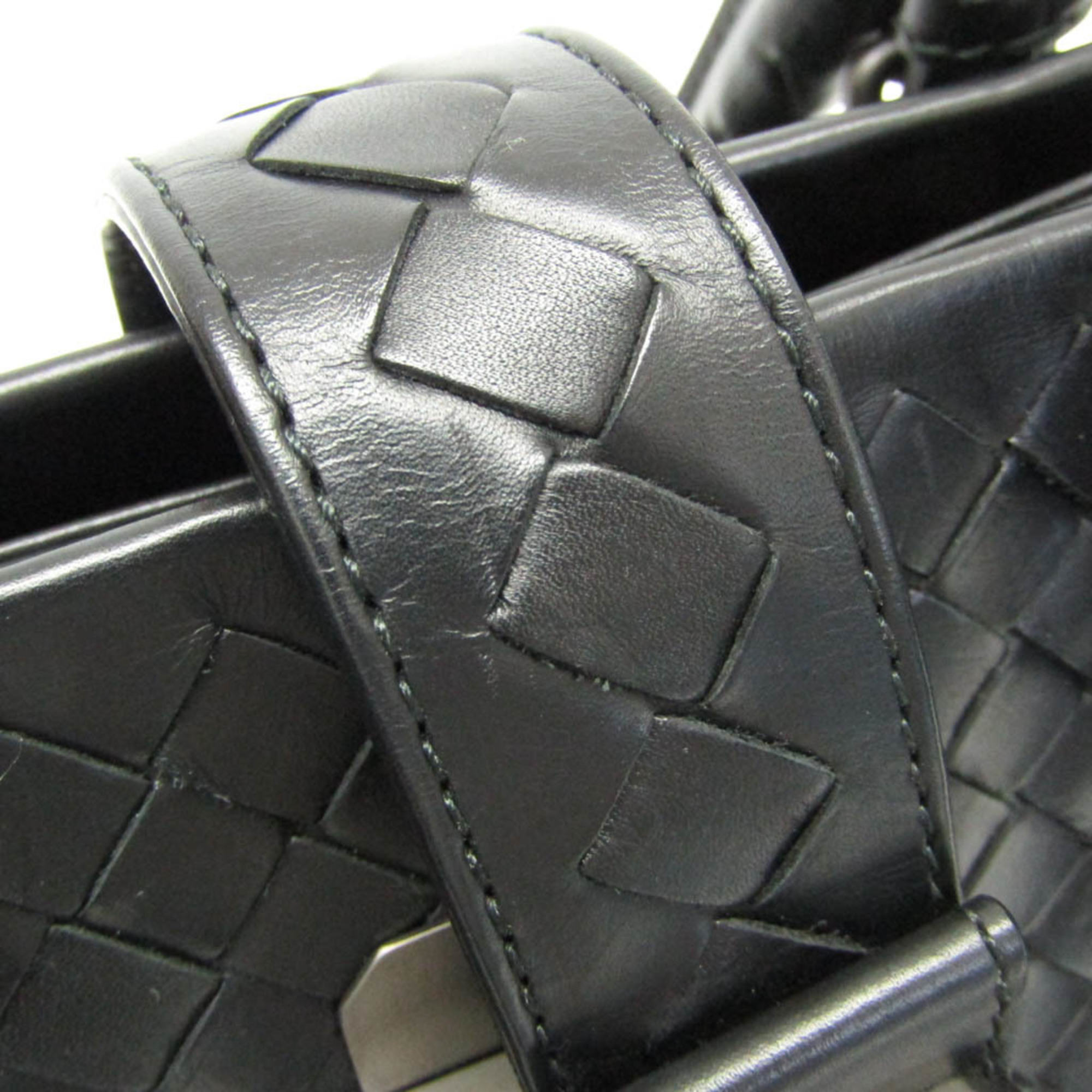 ボッテガ・ヴェネタ(Bottega Veneta) イントレチャート 337303 レディース レザー ハンドバッグ ブラック