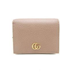 グッチ(Gucci) プチ マーモント 456126 レディース レザー 財布（二つ折り） ピンクベージュ