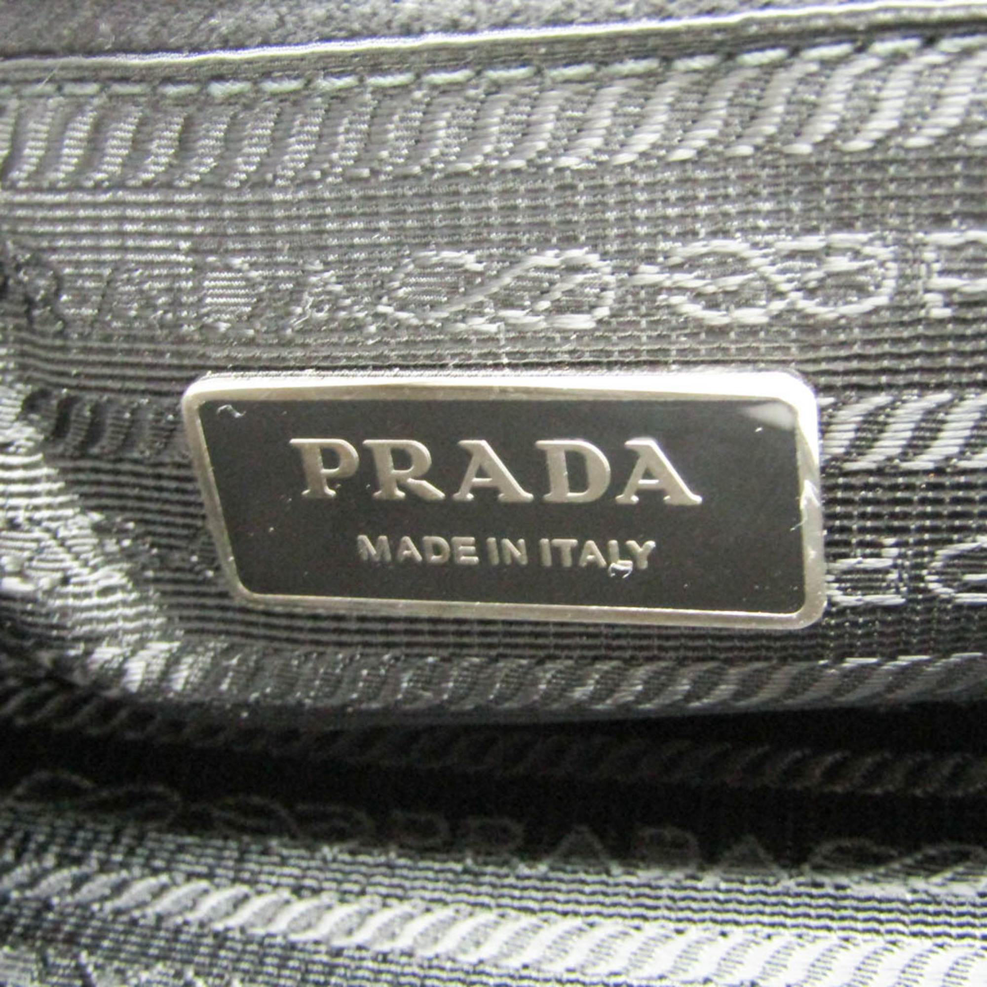 プラダ(Prada) レディース ナイロン,レザー トートバッグ ブラック