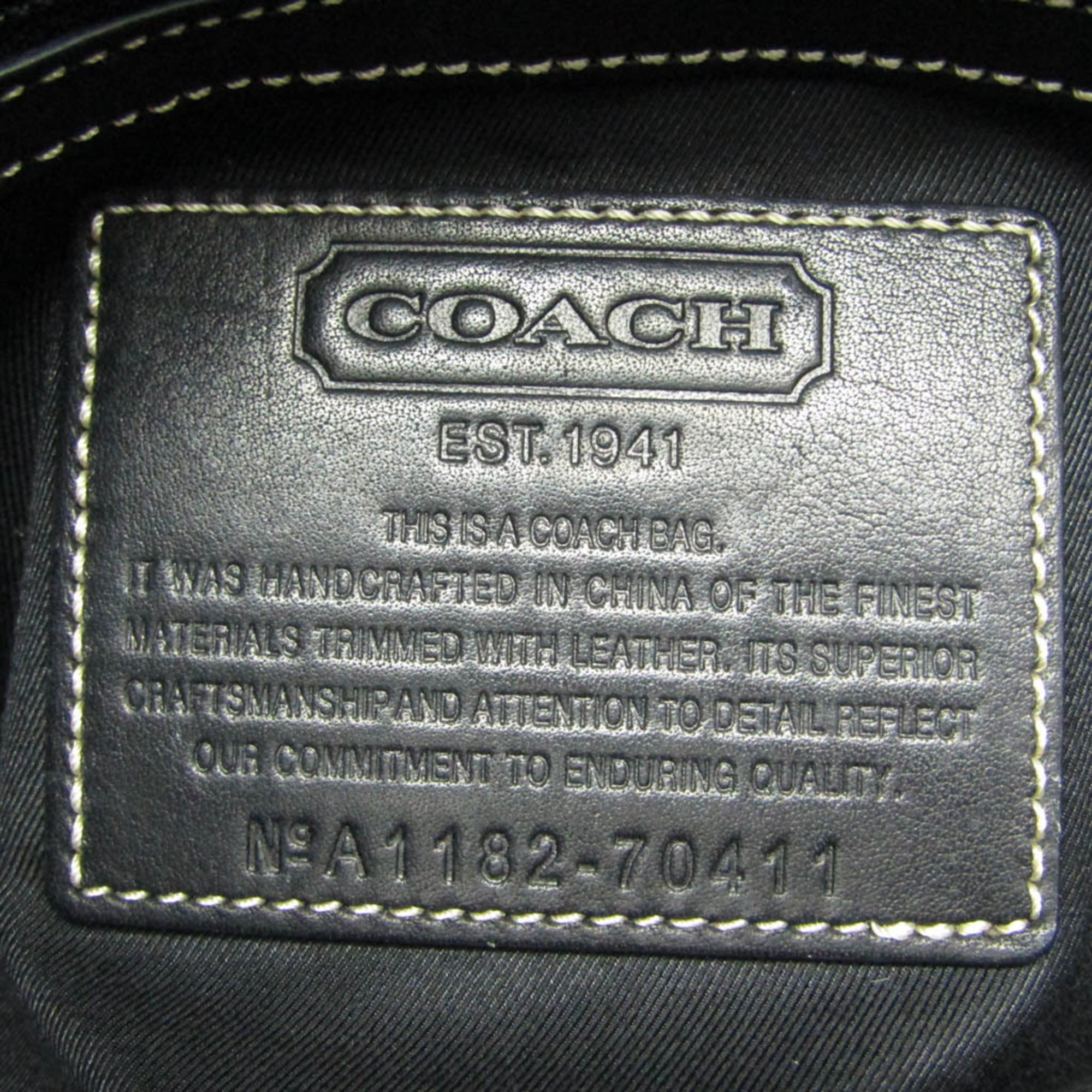 コーチ(Coach) Cロゴ迷彩柄 70411 レディース,メンズ レザー,キャンバス ショルダーバッグ,トートバッグ ブラック,カーキ