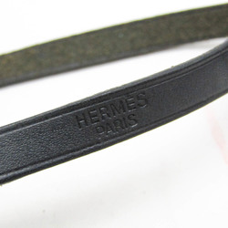 エルメス(Hermes) アピ チョーカー レザー,メタル バングル ブラック,シルバー