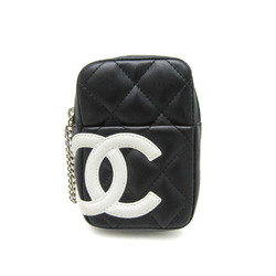 シャネル(Chanel) カンボン タバコケース レザー ブラック,ホワイト A26732