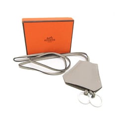 エルメス(Hermes) レザー レディース,メンズ ペンダントネックレス (グレー) クロシェット キーリング