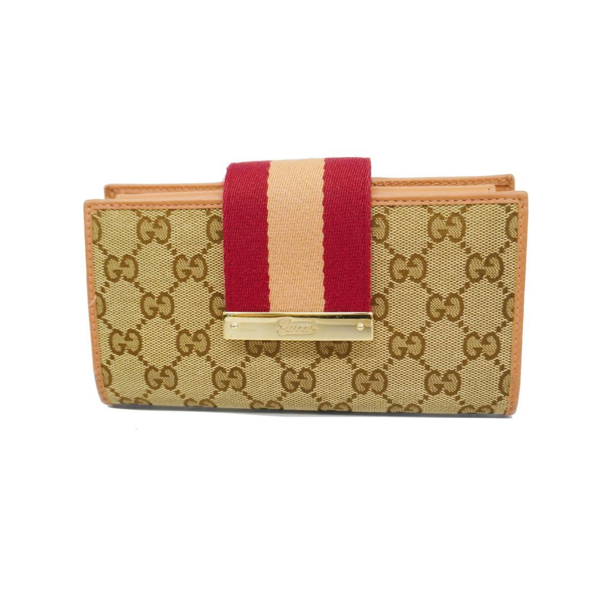 グッチ(Gucci) グッチ 長財布 GGキャンバス 181668 キャンバス ベージュ サーモンピンク レディース | eLADY Globazone