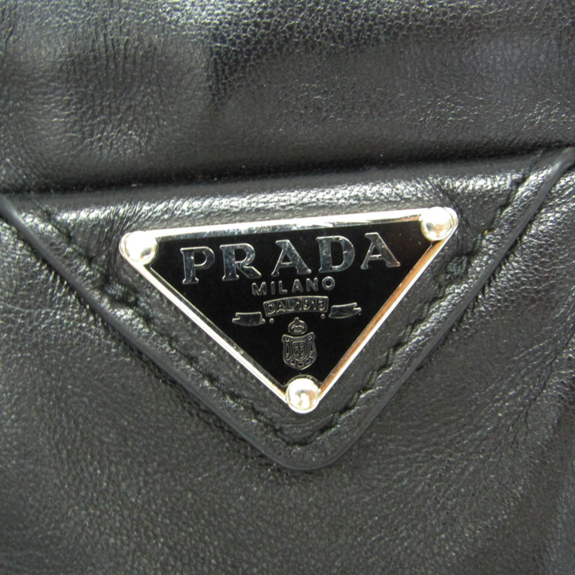 プラダ(Prada) ミニネックレスポーチ 1NR002 レディース レザー ポーチ ブラック