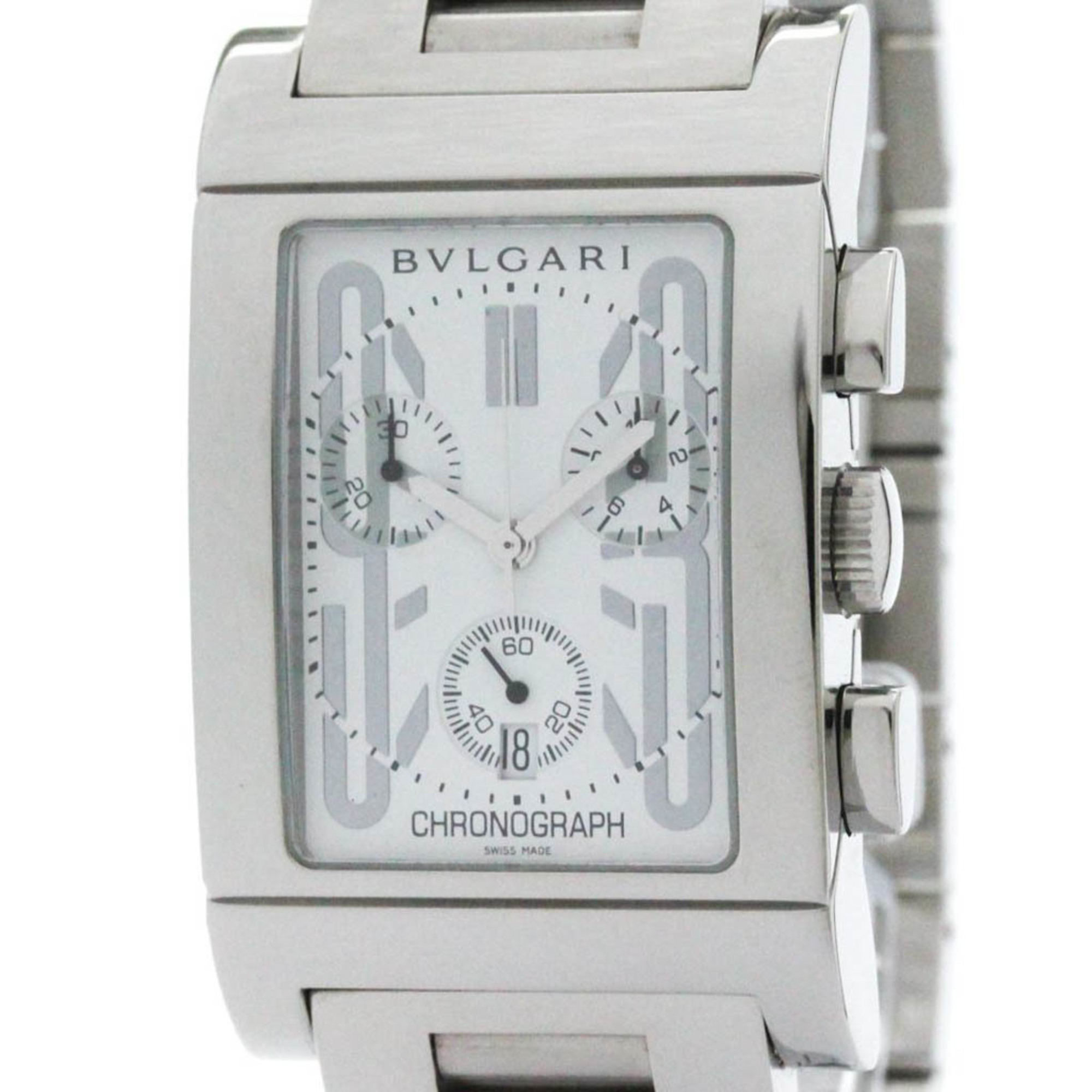 ブルガリ (BVLGARI) レッタンゴロ ステンレススチール クォーツ メンズ 時計 RTC49S (外装仕上げ済み)【中古】