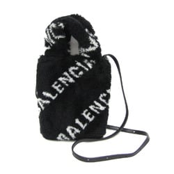 バレンシアガ(Balenciaga) EVERYD PHONE HOLDER 596564 レディース レザー,フェイクファー ハンドバッグ,ショルダーバッグ ブラック,ホワイト