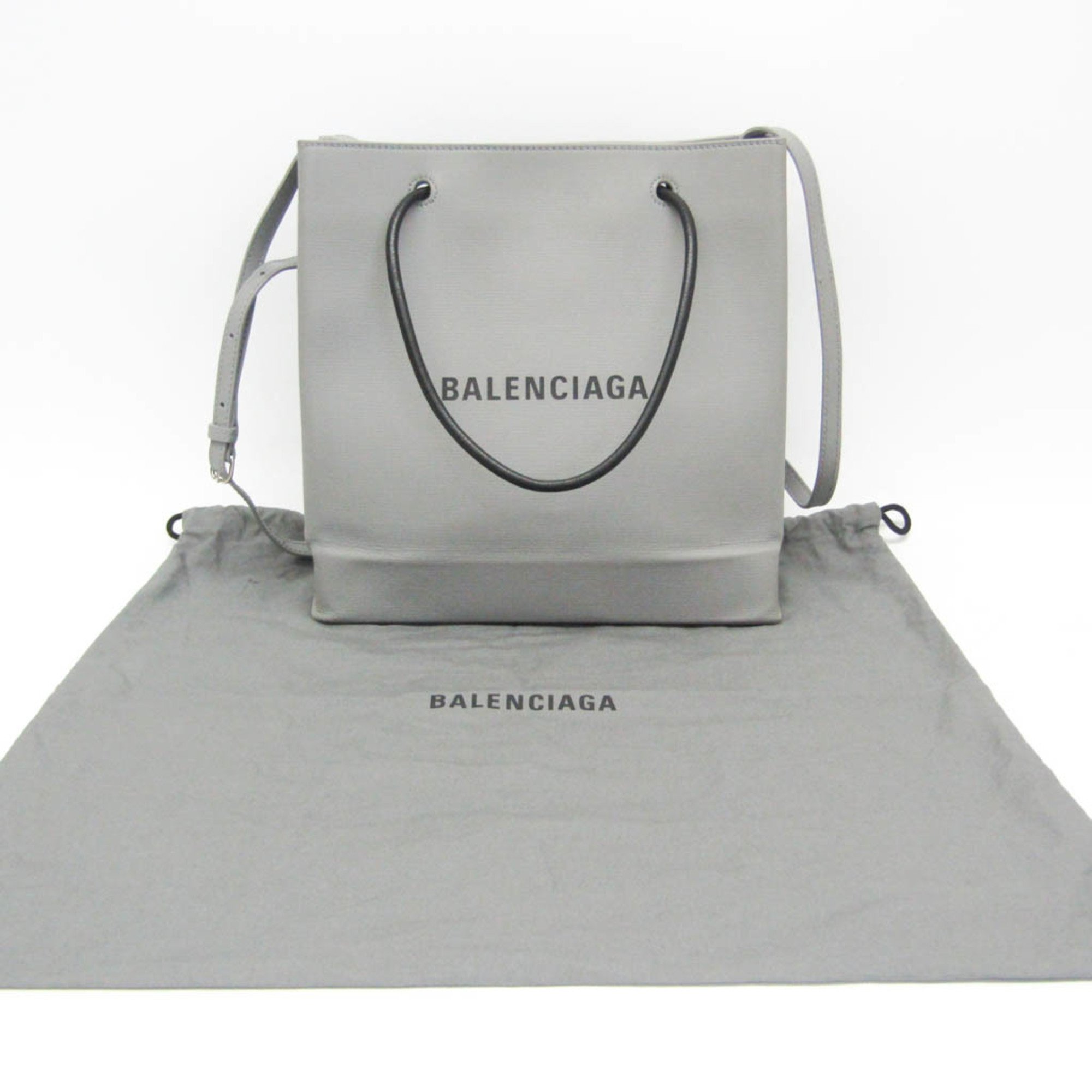 バレンシアガ(Balenciaga) ショッピングバッグ S 568813 レディース,メンズ レザー ショルダーバッグ,トートバッグ ブラック,グレー