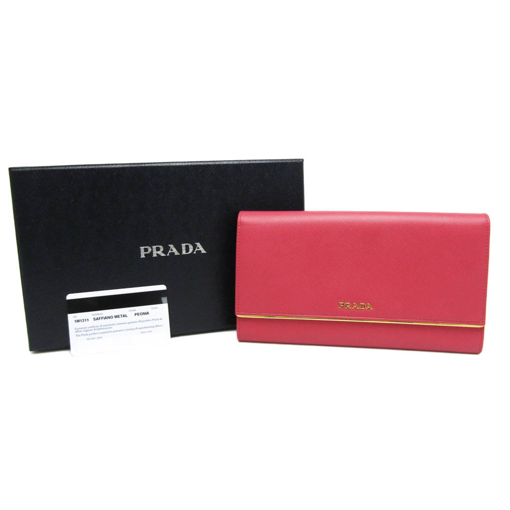 プラダ(Prada) 1M1311 レディース Saffiano Metal 長財布（二つ折り） Peonia(ぺオニア)