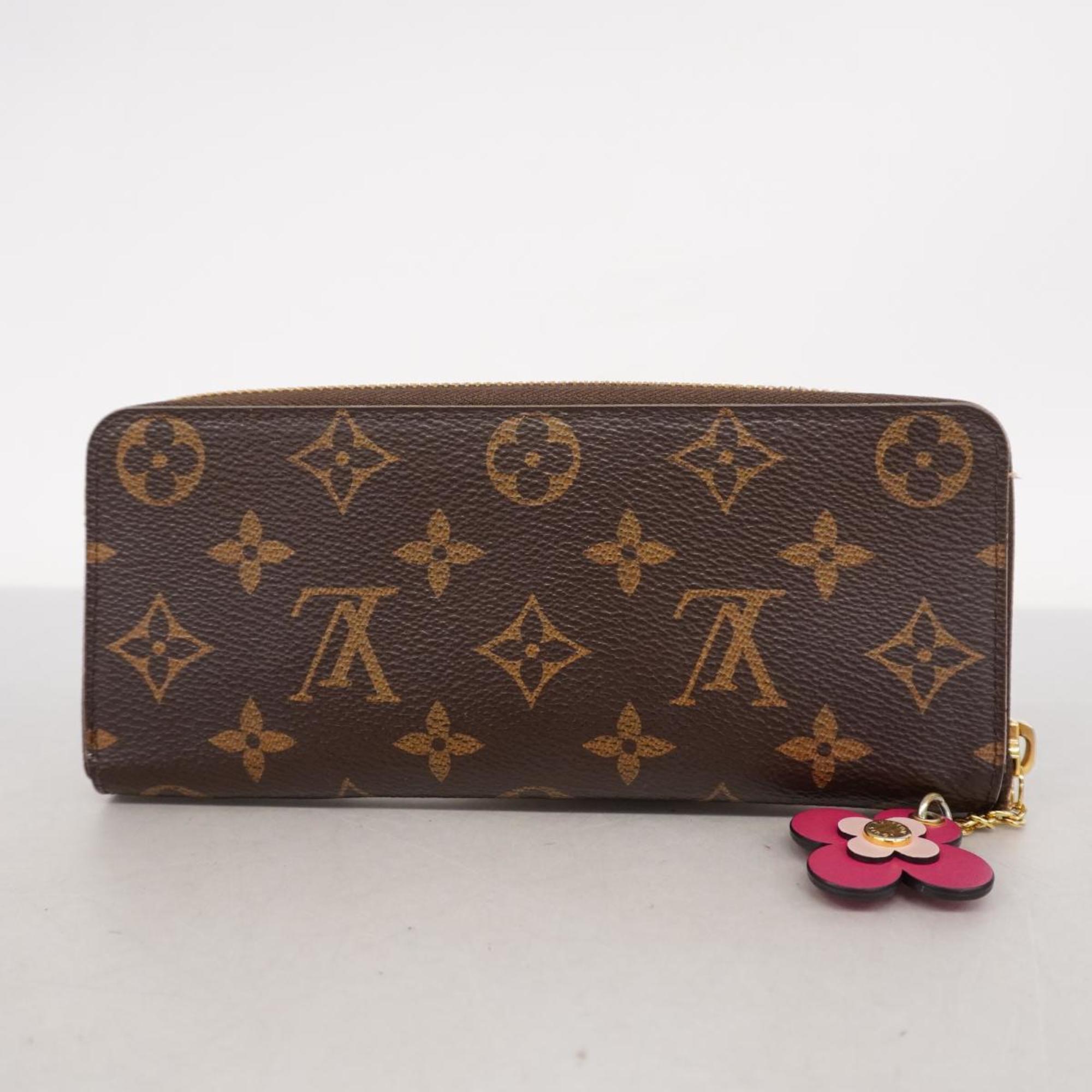 ルイ・ヴィトン(Louis Vuitton) ルイ・ヴィトン 長財布 モノグラム ポルトフォイユクレマンス フラワーチャーム M64201 ブラウン  ホットピンクレディース | eLADY Globazone