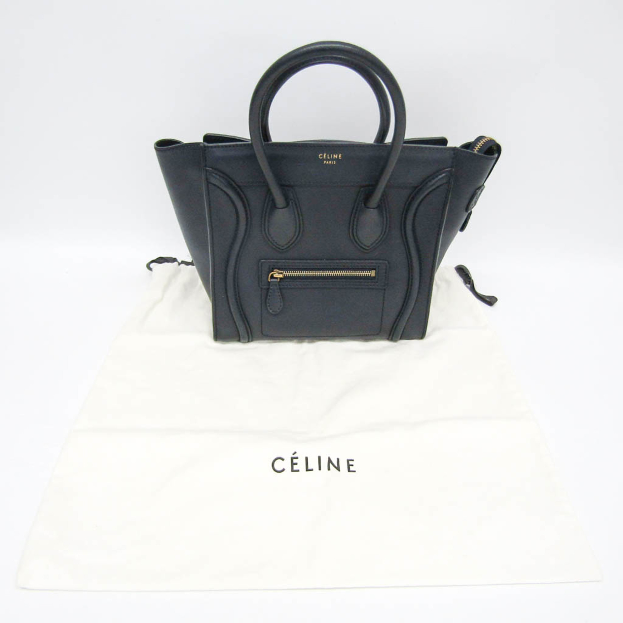 セリーヌ(Celine) ラゲージ マイクロショッパー 167793 レディース レザー ハンドバッグ ネイビー