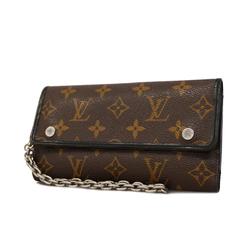 ルイ・ヴィトン(Louis Vuitton) ルイ・ヴィトン 三つ折り長財布 モノグラム・マカサー ポルトフォイユロン M60168 ブラウン ブラックメンズ