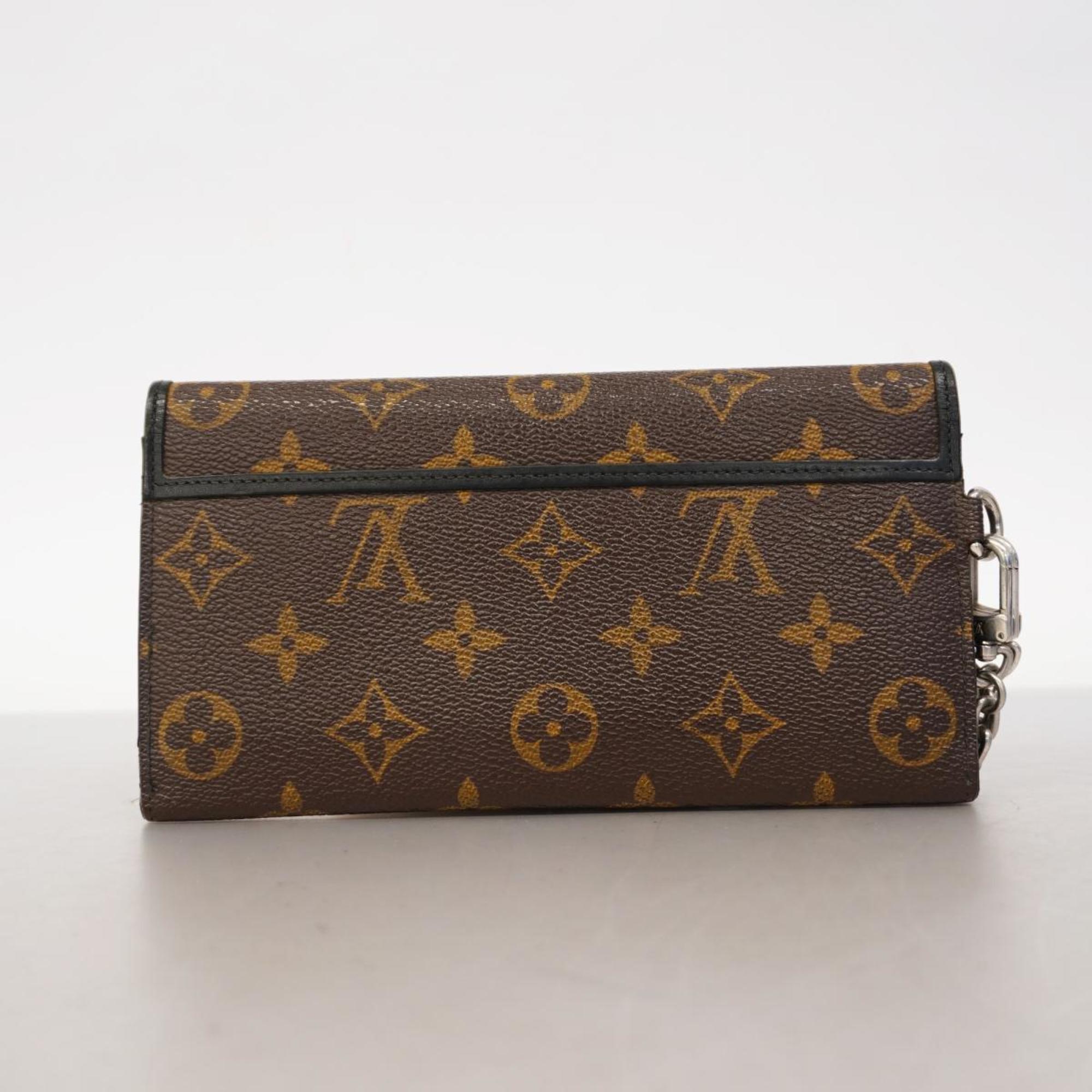 ルイ・ヴィトン(Louis Vuitton) ルイ・ヴィトン 三つ折り長財布 モノグラム・マカサー ポルトフォイユロン M60168 ブラウン ブラックメンズ