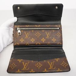 ルイ・ヴィトン(Louis Vuitton) ルイ・ヴィトン 三つ折り長財布 モノグラム・マカサー ポルトフォイユロン M60168 ブラウン ブラックメンズ