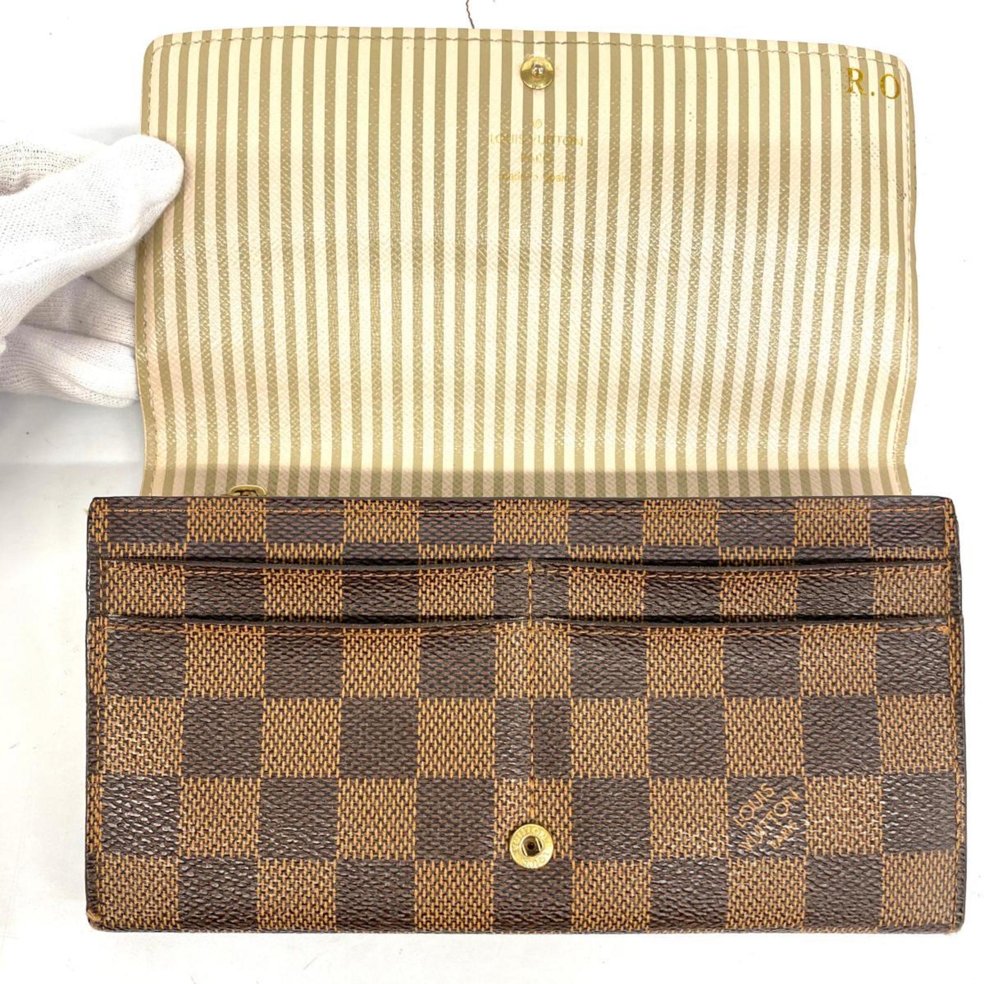 ルイ・ヴィトン(Louis Vuitton) ルイ・ヴィトン 長財布 ダミエ トランクス&ロック ポルトフォイユサラ N63179 エベヌレディース  | eLADY Globazone