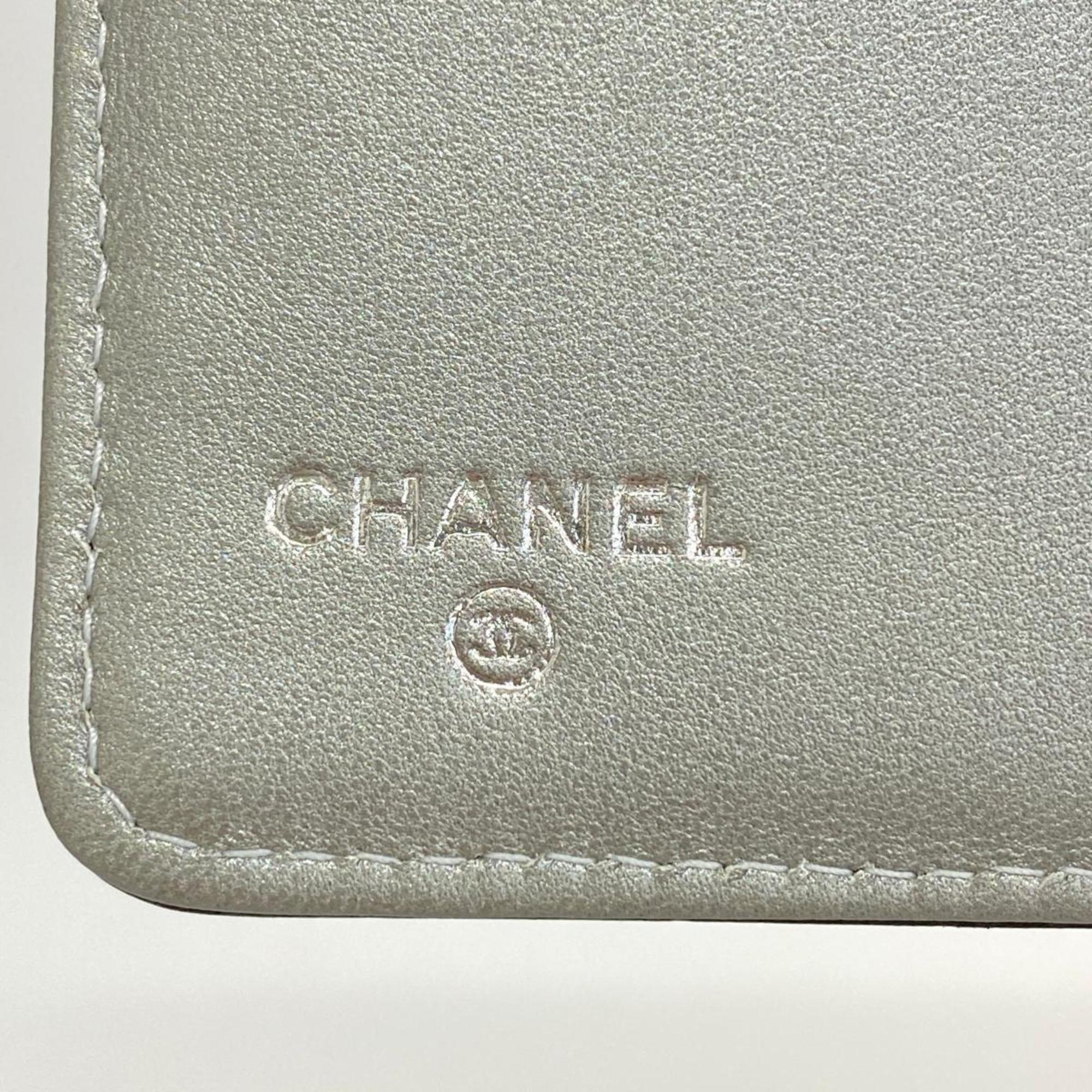 シャネル(Chanel) シャネル 長財布 カメリア ラムスキン ブラック   レディース