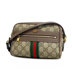 グッチ(Gucci) グッチ ショルダーバッグ GGスプリーム シェリーライン 517350  レザー ブラウン   レディース