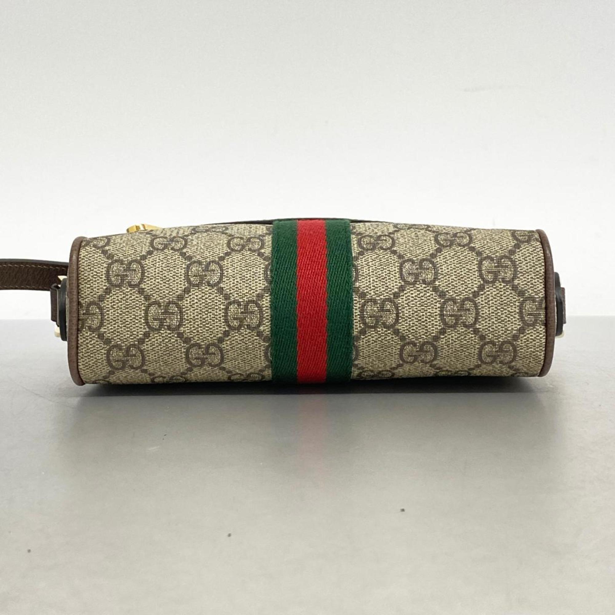 グッチ(Gucci) グッチ ショルダーバッグ GGスプリーム シェリーライン 517350  レザー ブラウン   レディース