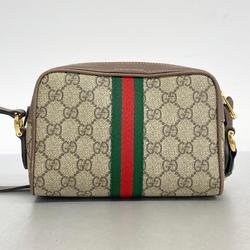 グッチ(Gucci) グッチ ショルダーバッグ GGスプリーム シェリーライン 517350  レザー ブラウン   レディース