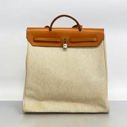 エルメス(Hermes) エルメス ハンドバッグ エールバッグMM □C刻印 トワルアッシュ ナチュラル   レディース