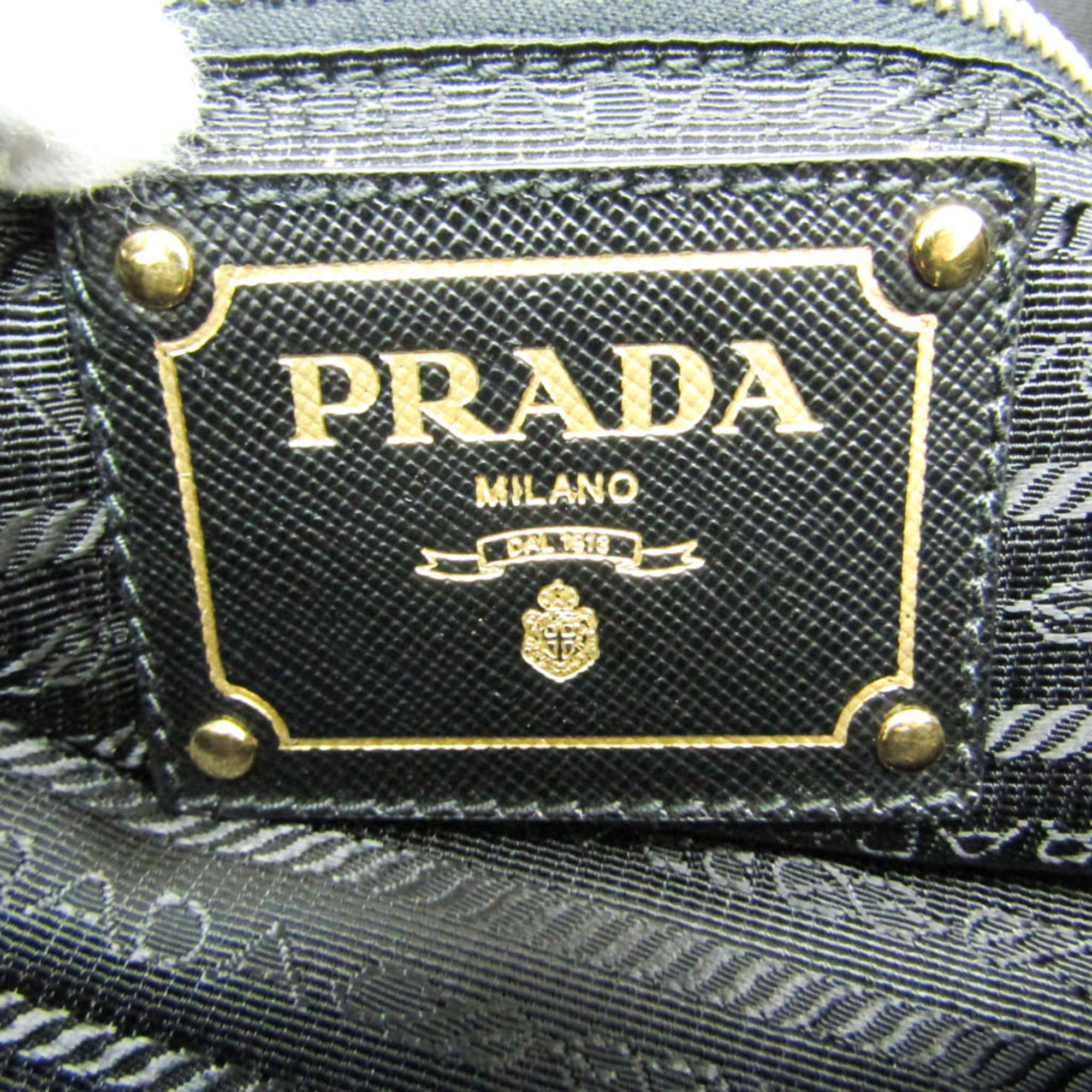 プラダ(Prada) レディース レザー,ナイロン ショルダーバッグ,トートバッグ ブラック