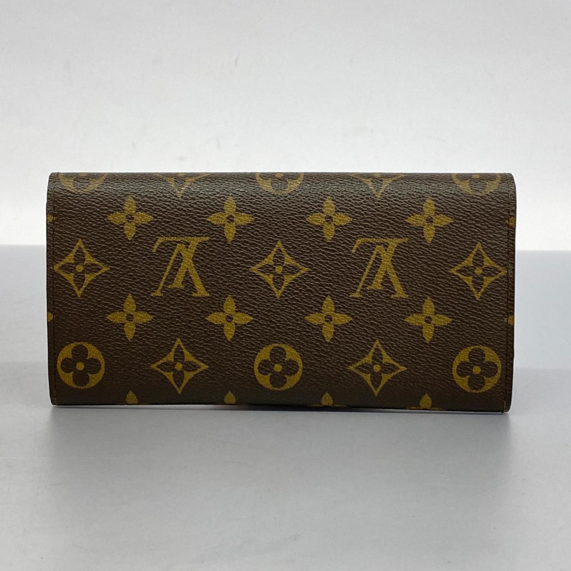 ルイ・ヴィトン(Louis Vuitton) ルイ・ヴィトン 長財布 モノグラム ポルトフォイユエミリー M60138 ブラウン ブルーレディース