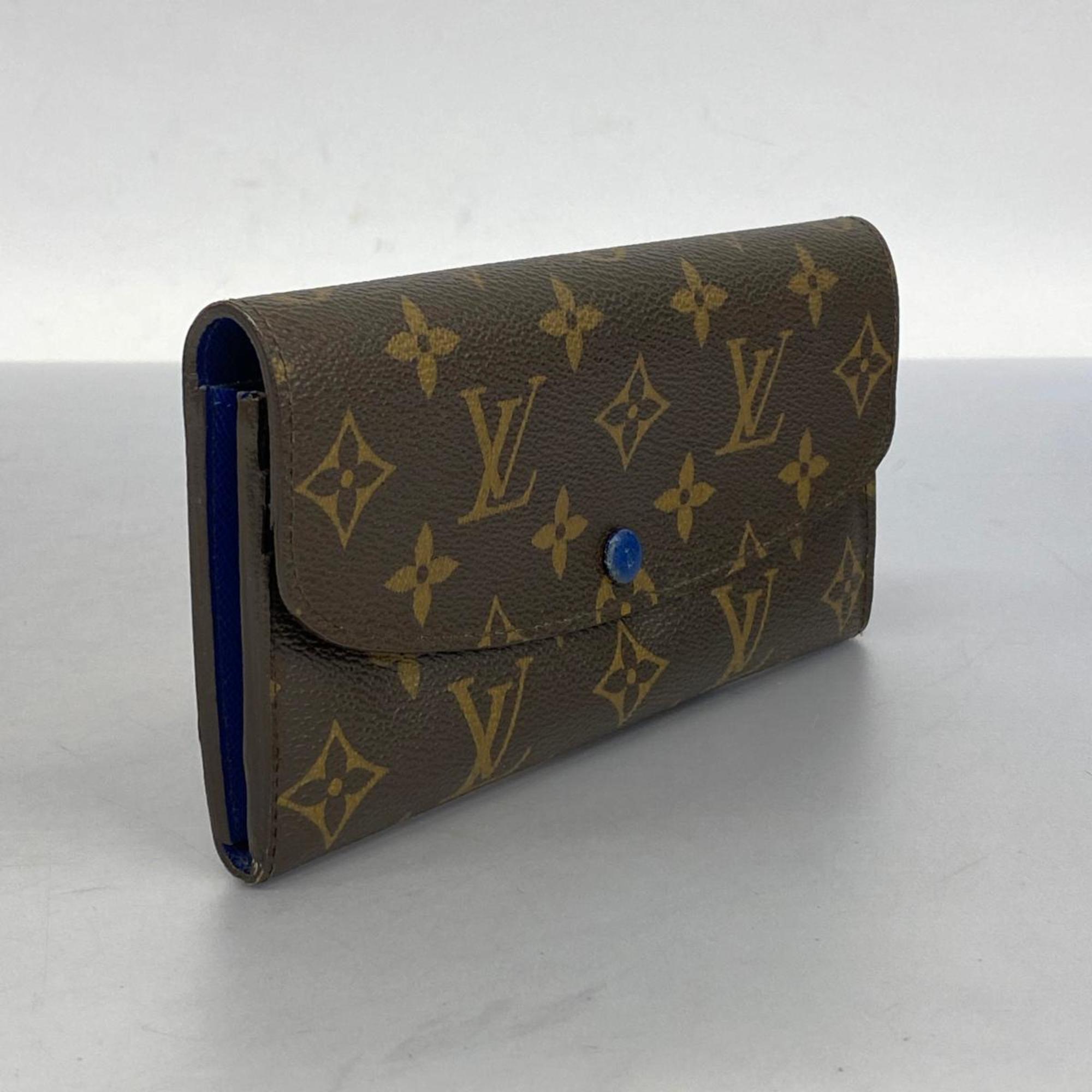 ルイ・ヴィトン(Louis Vuitton) ルイ・ヴィトン 長財布 モノグラム ポルトフォイユエミリー M60138 ブラウン ブルーレディース