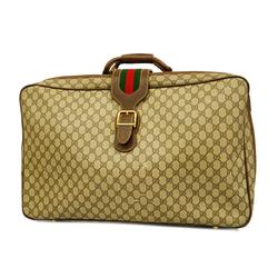 グッチ(Gucci) グッチ ボストンバッグ GGスプリーム シェリーライン 39 19 009  レザー ブラウン   メンズ レディース